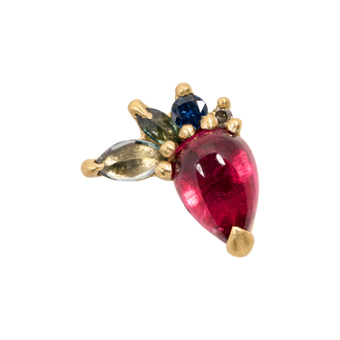 Pink & Blue Scarab Stud Earring - 11976
